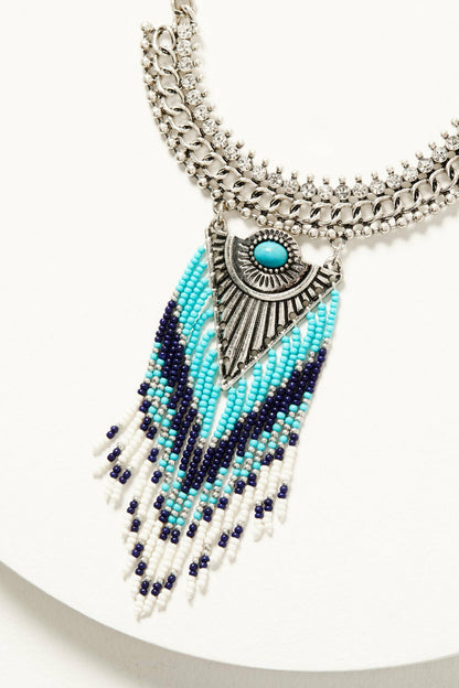 Women Leon Silver Beaded Statement Necklace | Idyllwind