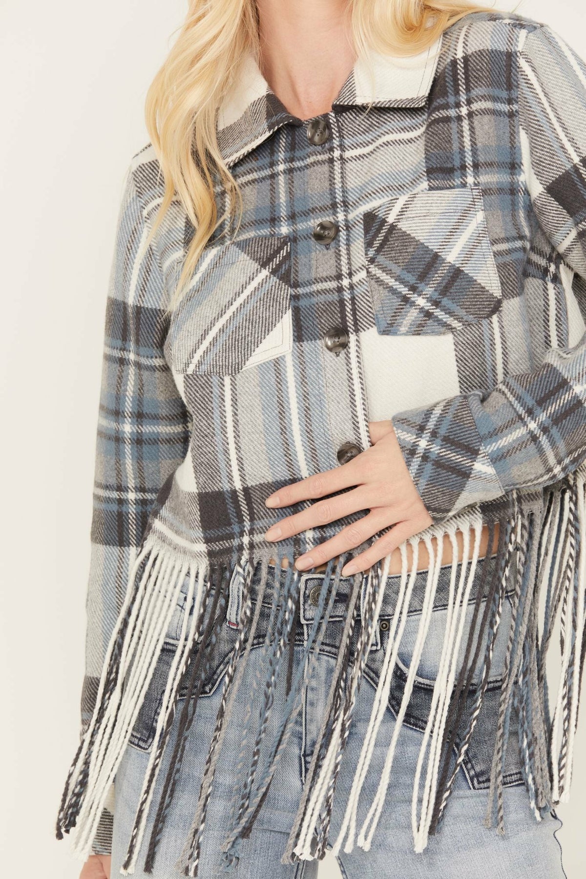 Women Walker Cropped Fringe Shacket Jacket | Idyllwind