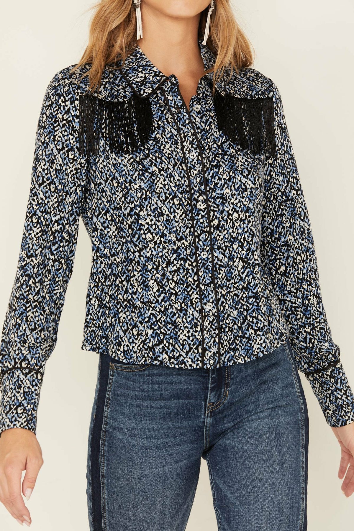 Women Brooks Button Down Fringe Top | Idyllwind