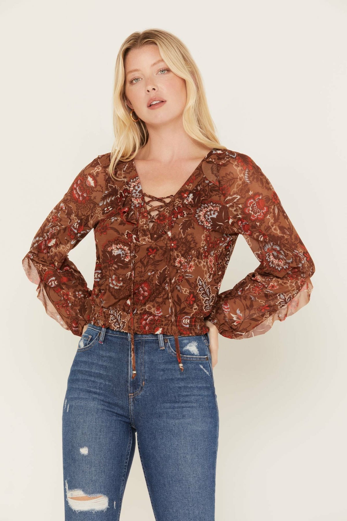 Women McCoy Meshed Lace-Up Top | Idyllwind