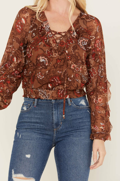 Women McCoy Meshed Lace-Up Top | Idyllwind