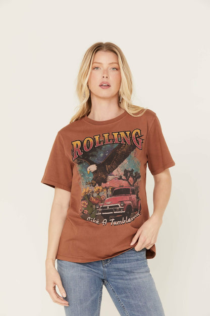 Women Rhinestone Rolling Graphic Western Tee | Idyllwind