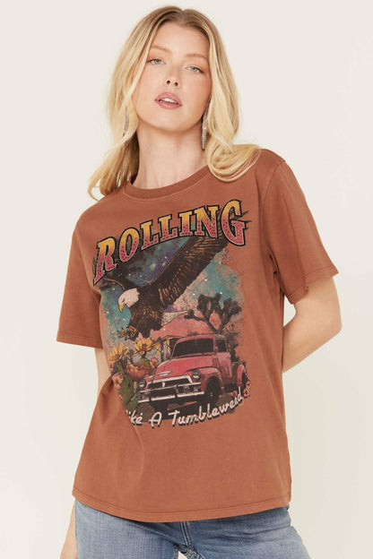 Women Rhinestone Rolling Graphic Western Tee | Idyllwind