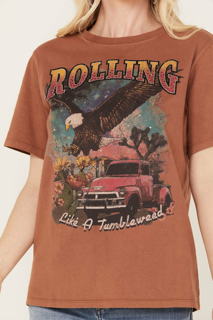 Women Rhinestone Rolling Graphic Western Tee | Idyllwind