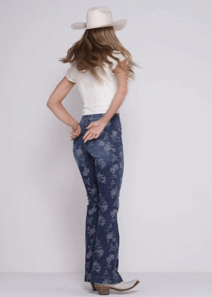 Women Floral Drive High Risin Flare Jeans | Idyllwind