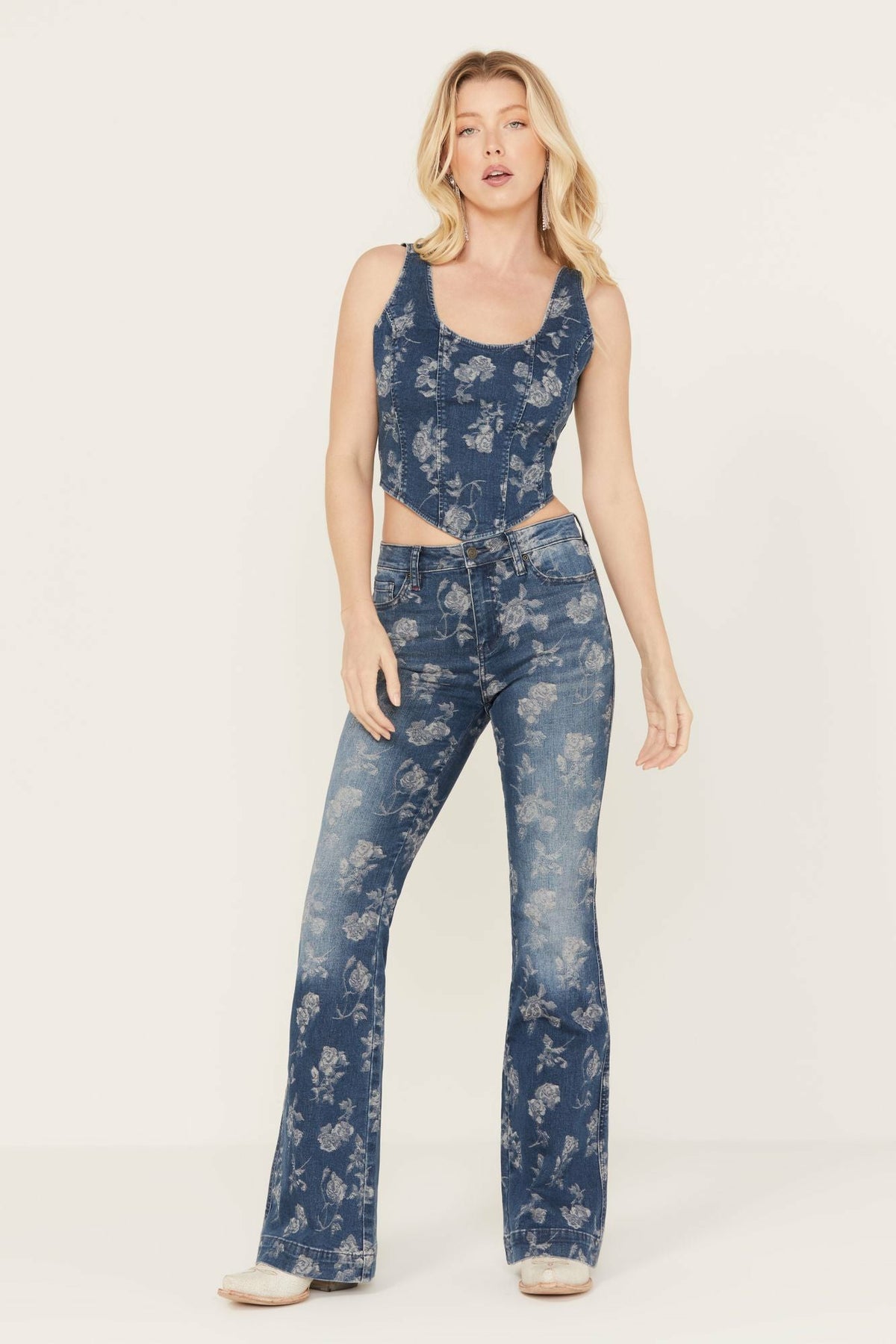 Women Floral Drive High Risin Flare Jeans | Idyllwind