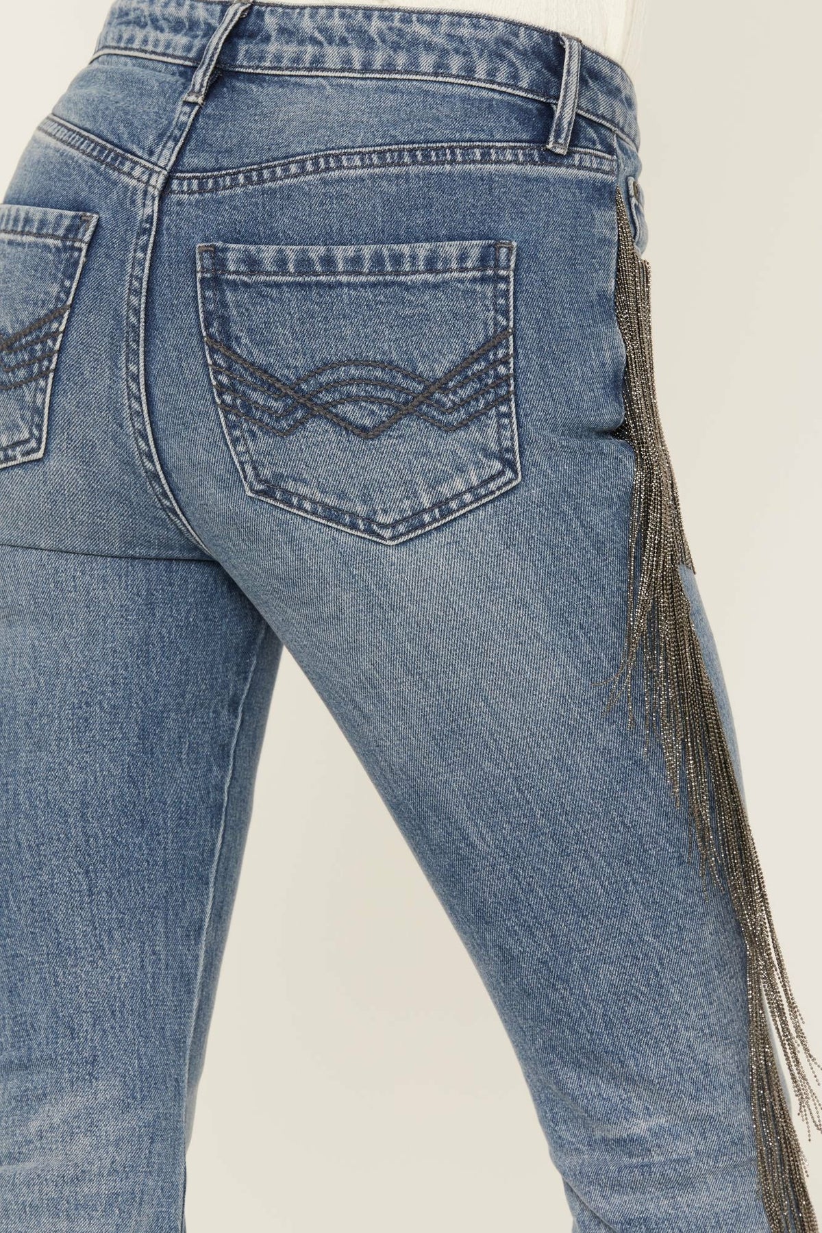 Women Carlyle Place High Risin' Fringe Bootcut Jeans | Idyllwind