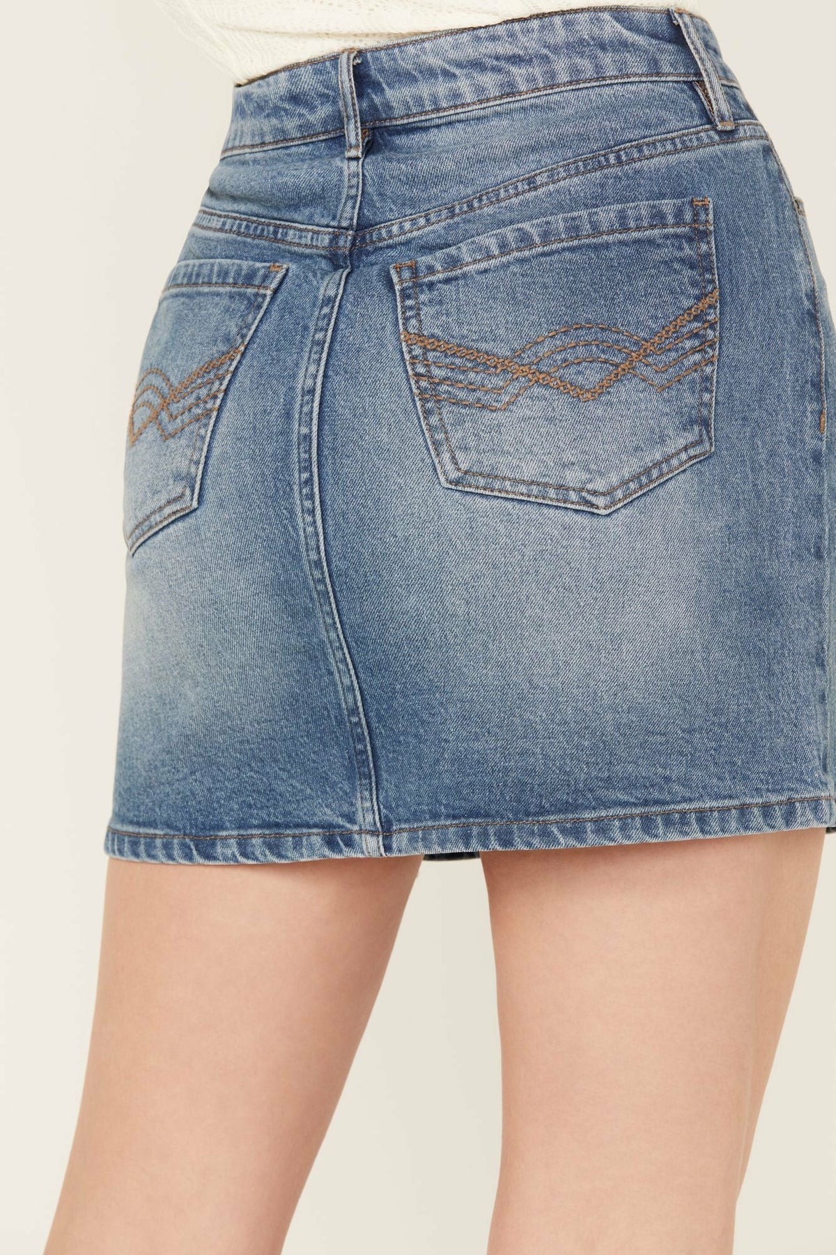 Women Barywood High Rise Denim Rhinestone Skirt | Idyllwind