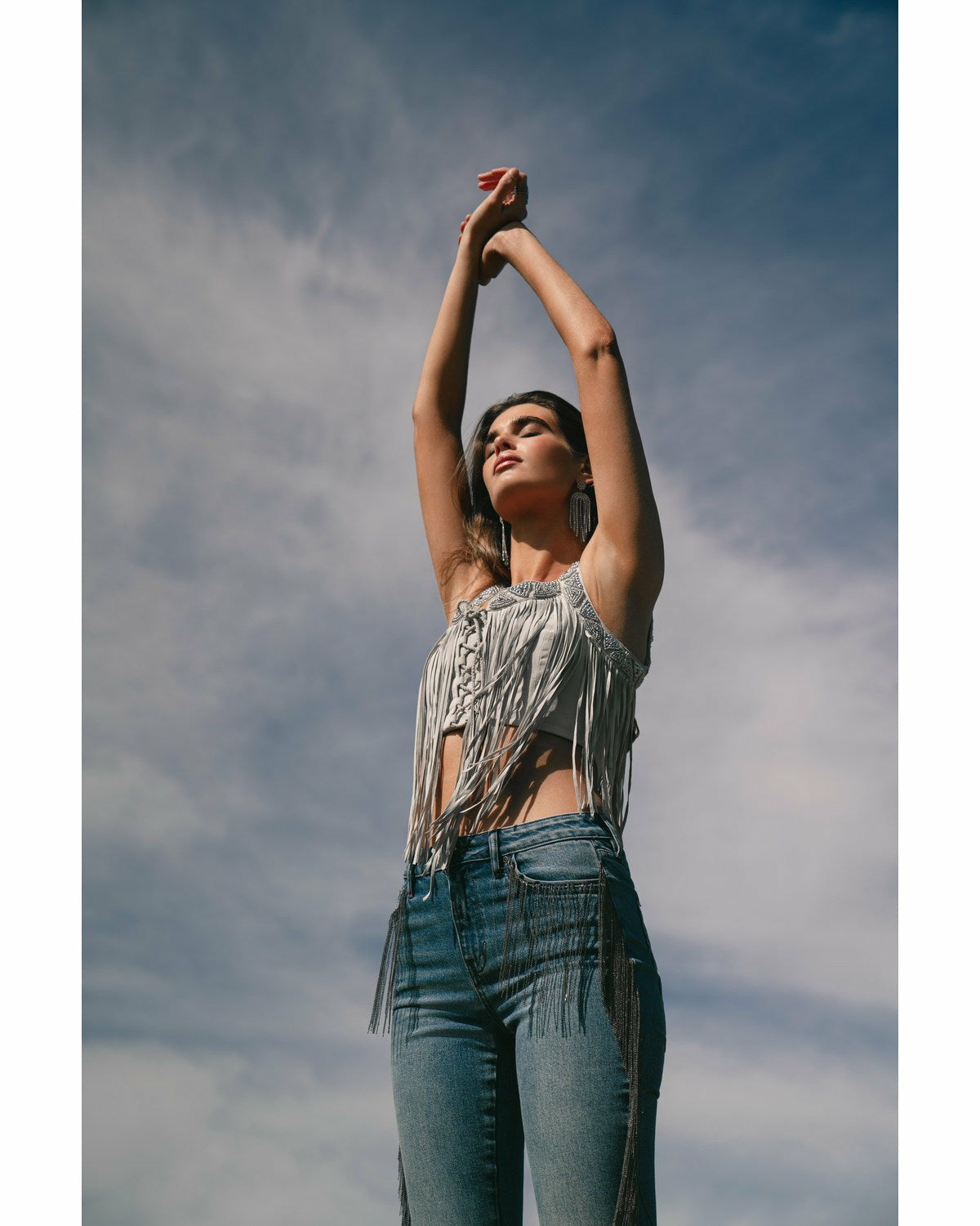 Women Georgia Fringe Lace-Up Bustier | Idyllwind