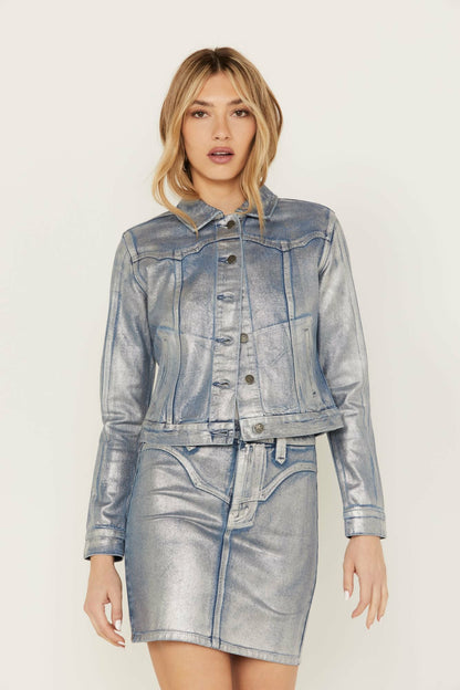 Women Goldfinch Denim Foiled Jacket | Idyllwind