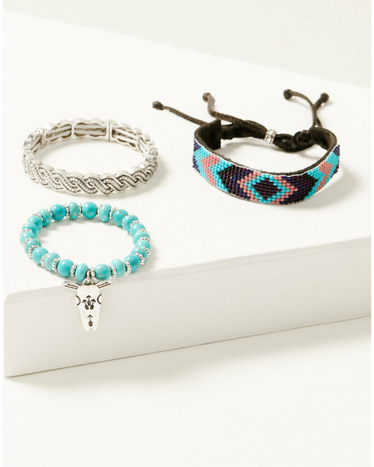 Women Sloan Beaded & Silver Bracelet Set | Idyllwind