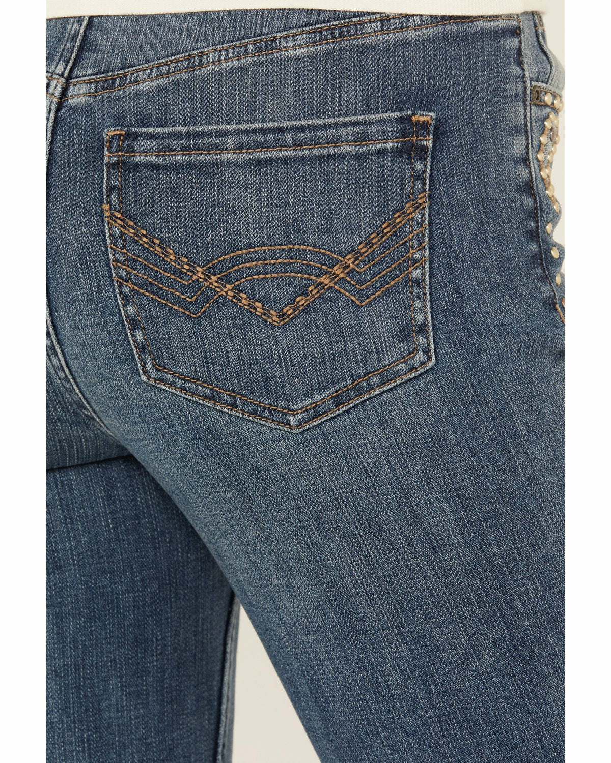 Women Onslow Medium Wash Gypsy High Rise Embellished Stretch Flare Jeans | Idyllwind