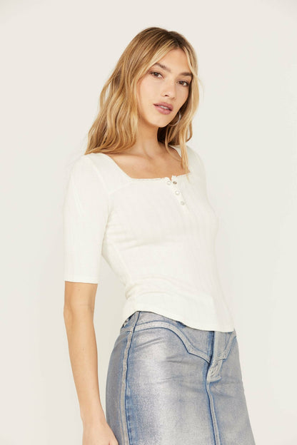 Women Lucy Square Neck Henley Shirt | Idyllwind