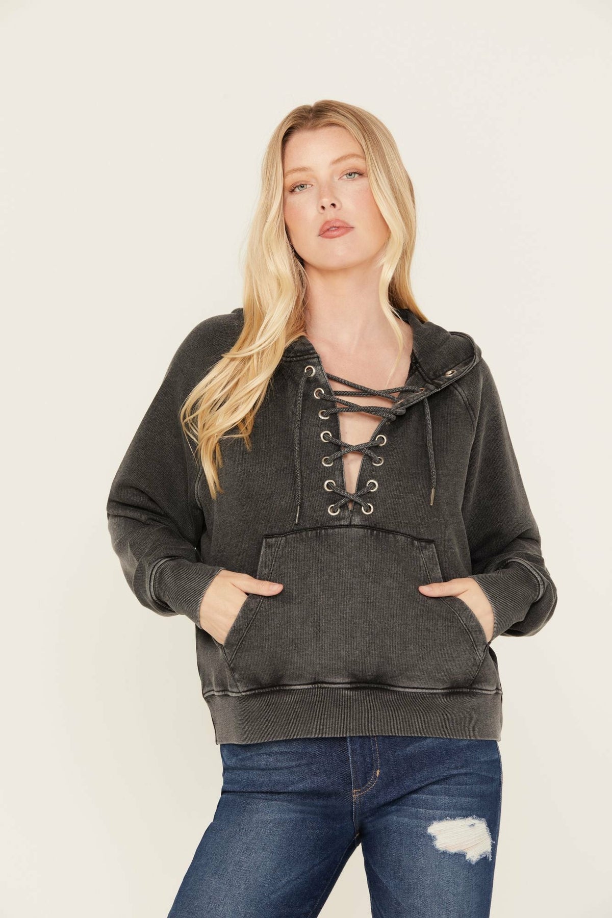 Women Blanche Studded Tie Front Hoodie | Idyllwind