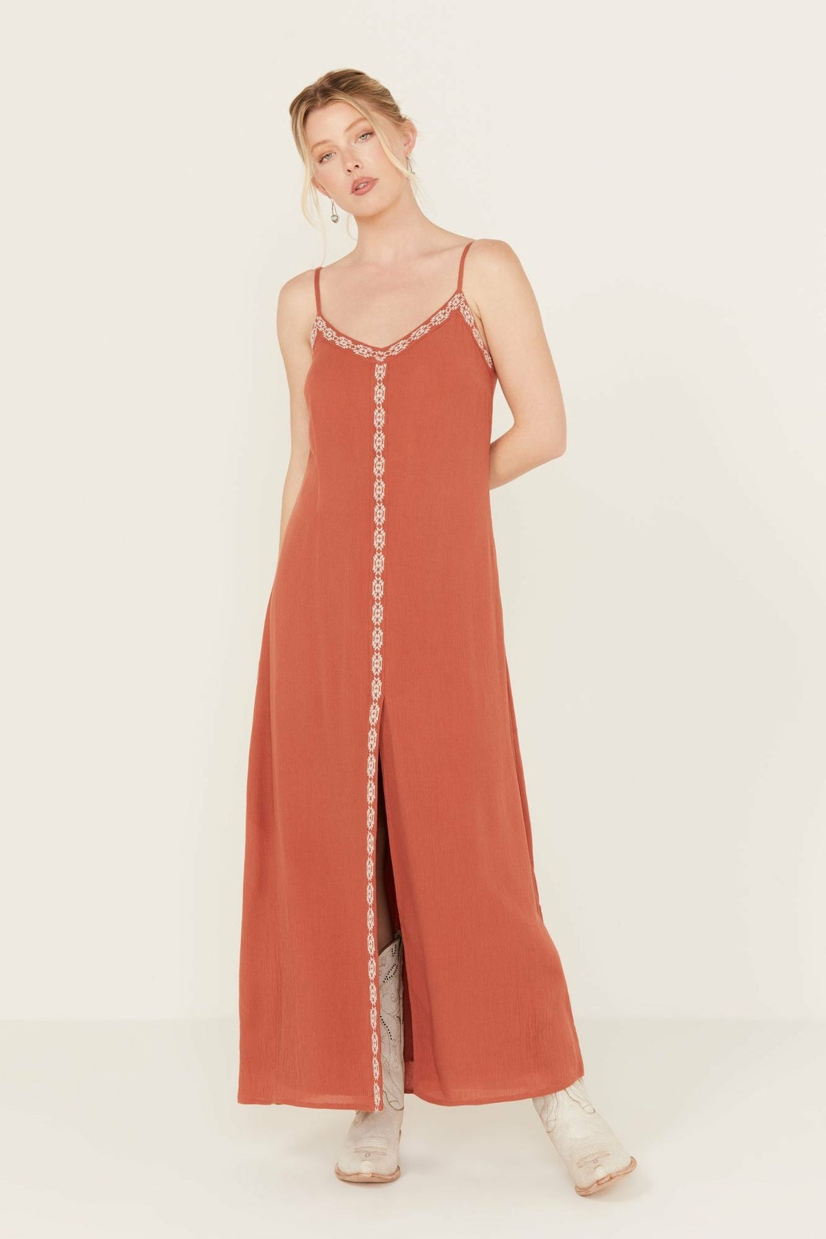 Women Myrtle Embroidered Trim Maxi Dress | Idyllwind