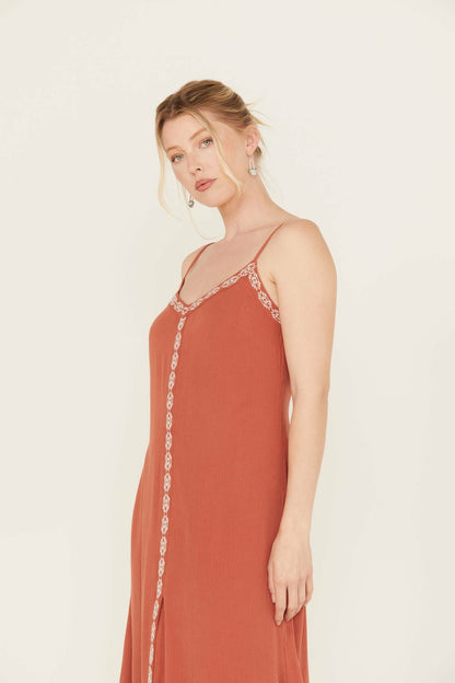Women Myrtle Embroidered Trim Maxi Dress | Idyllwind