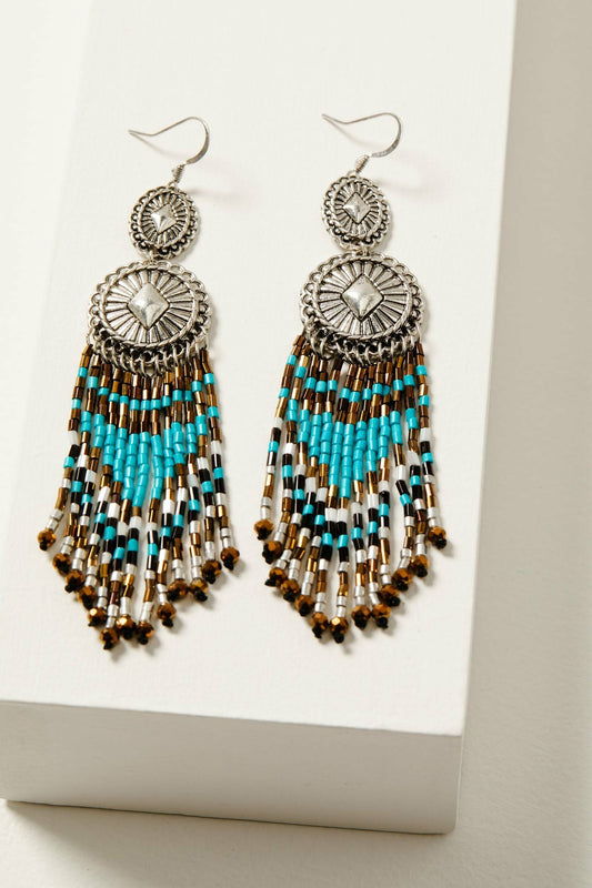 Women Caballero Turquoise Fringe Earrings | Idyllwind