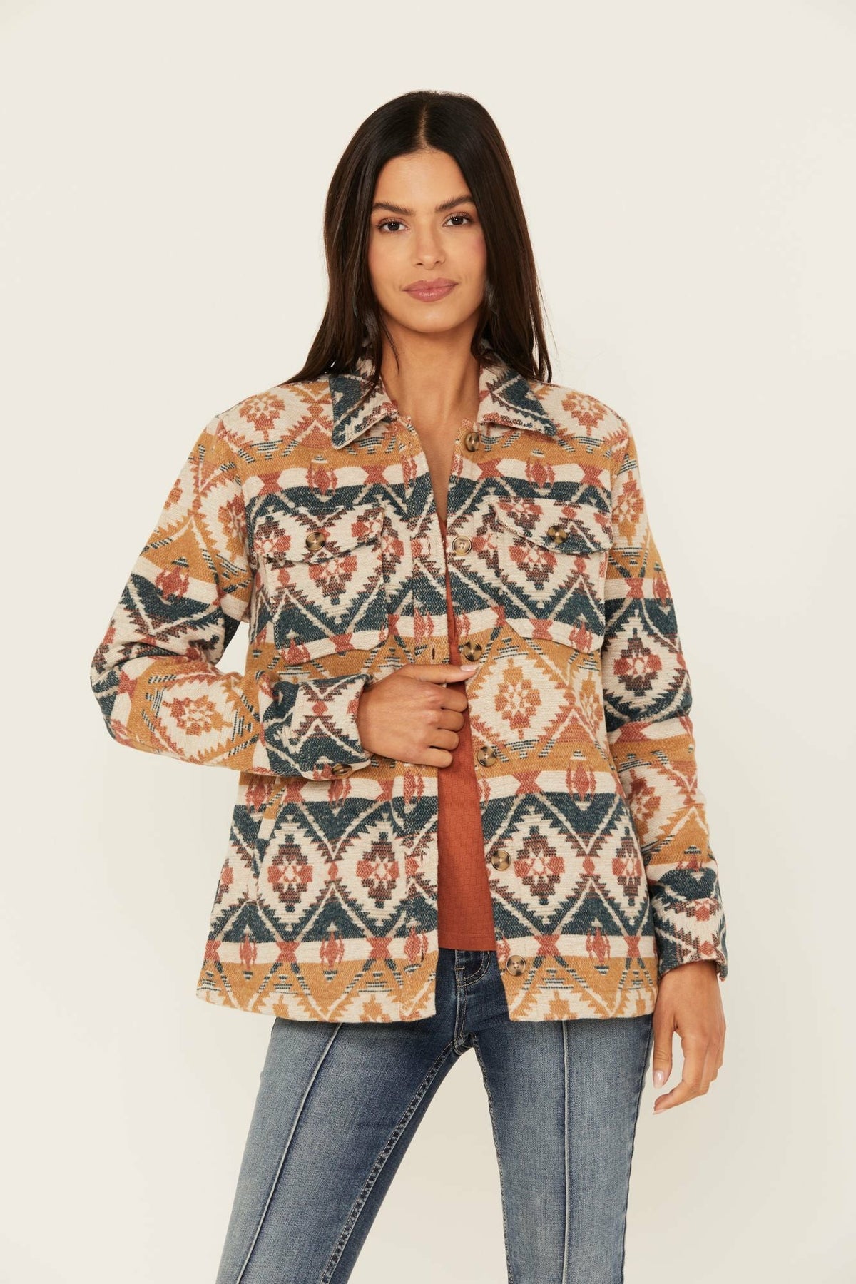 Women Southwestern Striped Shacket | Idyllwind