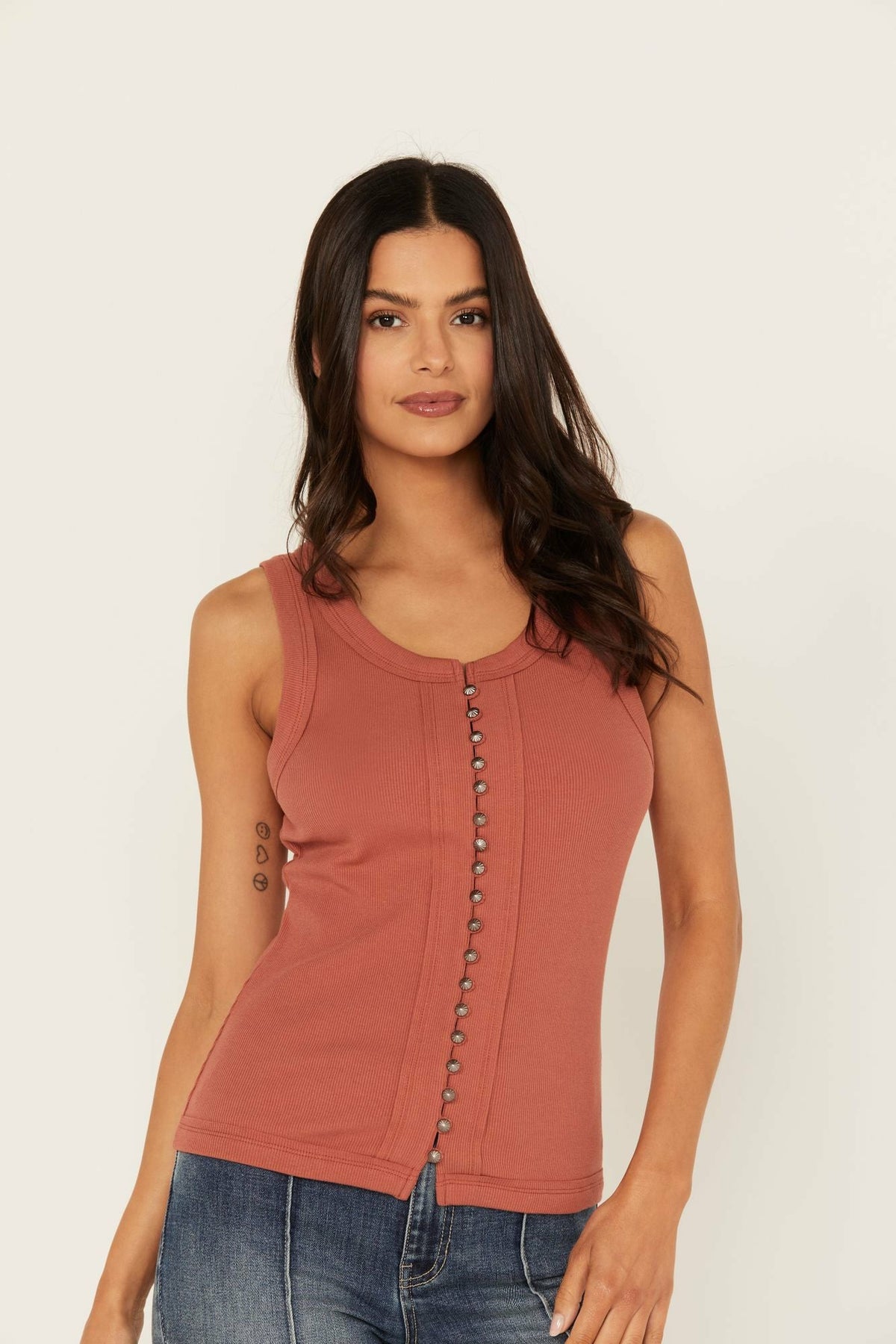 Women Edna Button Front Ribbed Tank | Idyllwind