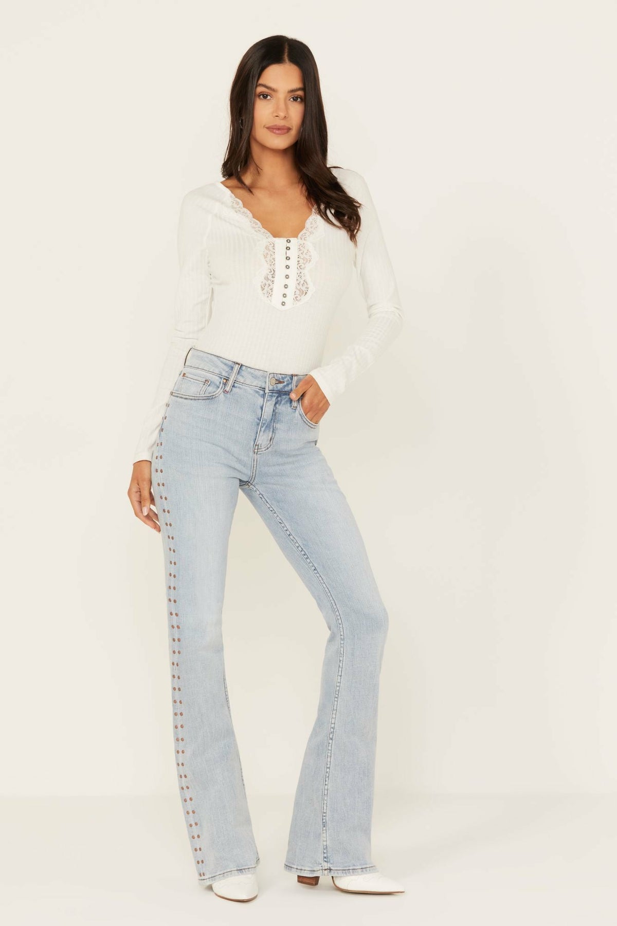 Women Granada Gypsy High Rise Studded Side Seam Bootcut Jeans | Idyllwind