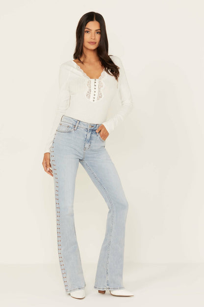 Women Granada Gypsy High Rise Studded Side Seam Bootcut Jeans | Idyllwind