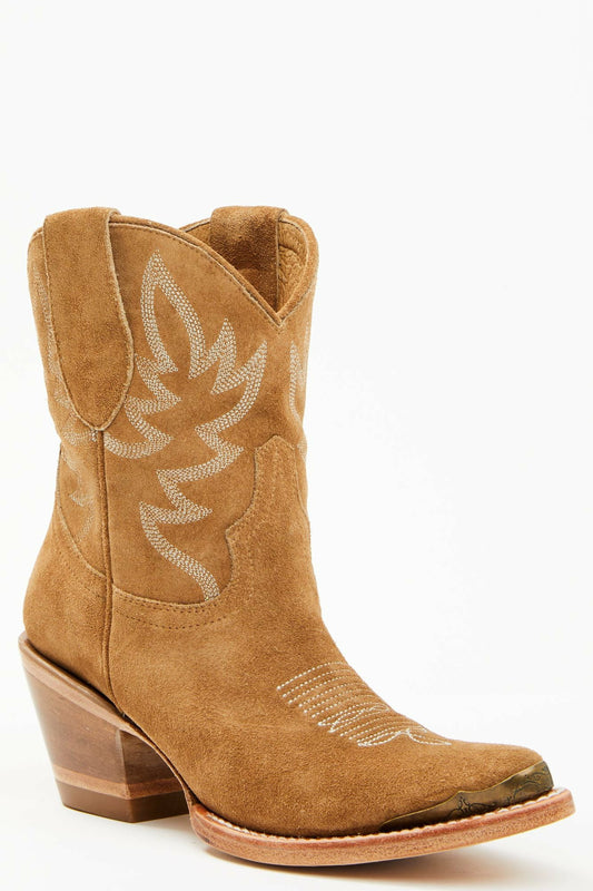 Women Wheels Sand Suede Western Booties - Round Toe | Idyllwind