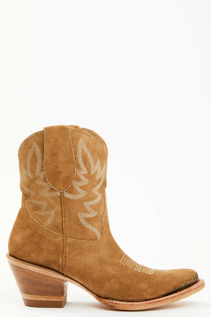 Women Wheels Sand Suede Western Booties - Round Toe | Idyllwind