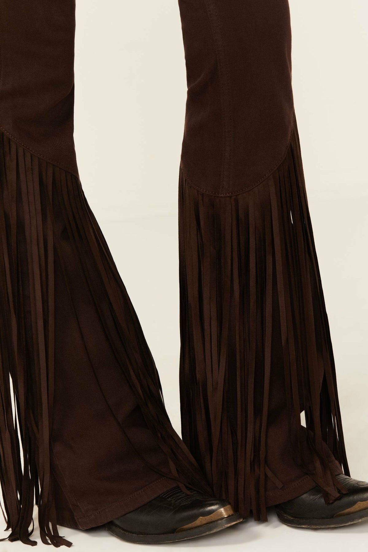Women Coffee Bean Mid Rise Rebel Fringe Bootcut Jeans | Idyllwind