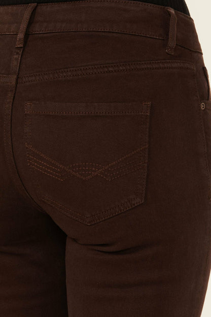Women Coffee Bean Mid Rise Rebel Fringe Bootcut Jeans | Idyllwind