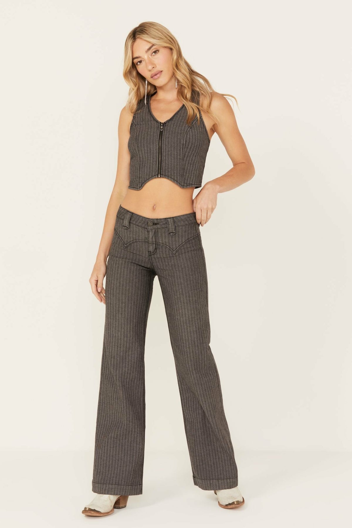 Women Annex Herringbone Revel Mid Rise Stretch Trouser Pants | Idyllwind