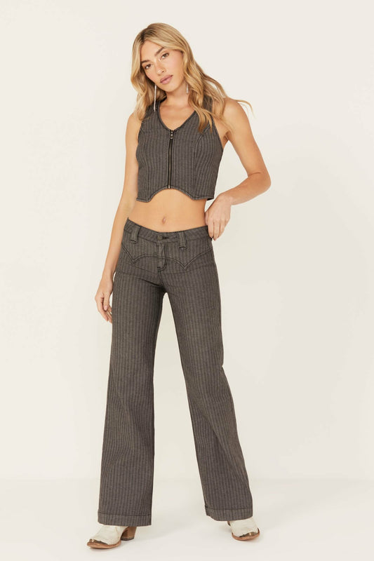 Women Annex Herringbone Revel Mid Rise Stretch Trouser Pants | Idyllwind