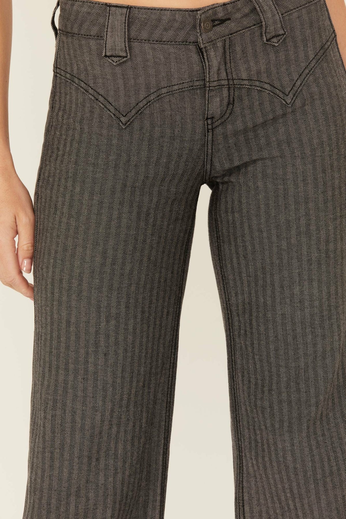 Women Annex Herringbone Revel Mid Rise Stretch Trouser Pants | Idyllwind