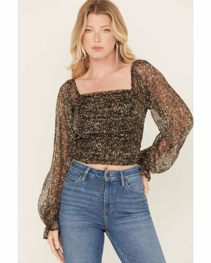Women Susie Ditsy Floral Print Long Sleeve Top | Idyllwind