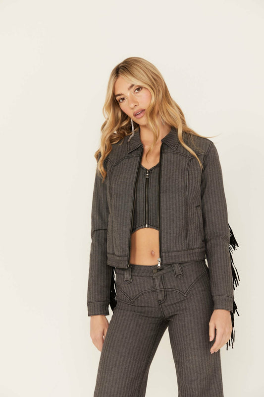 Women Annex Herringbone Fringe Jacket | Idyllwind