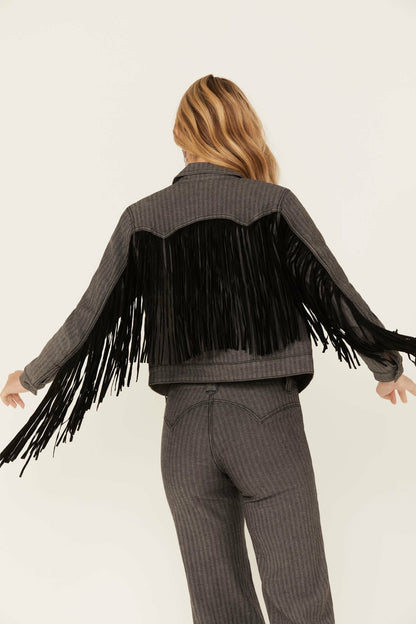 Women Annex Herringbone Fringe Jacket | Idyllwind