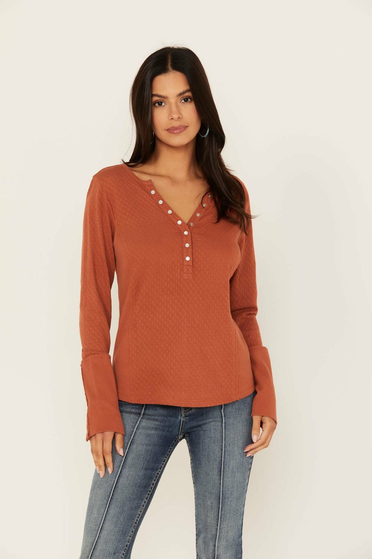 Women Pearl Knit Henley Shirt | Idyllwind