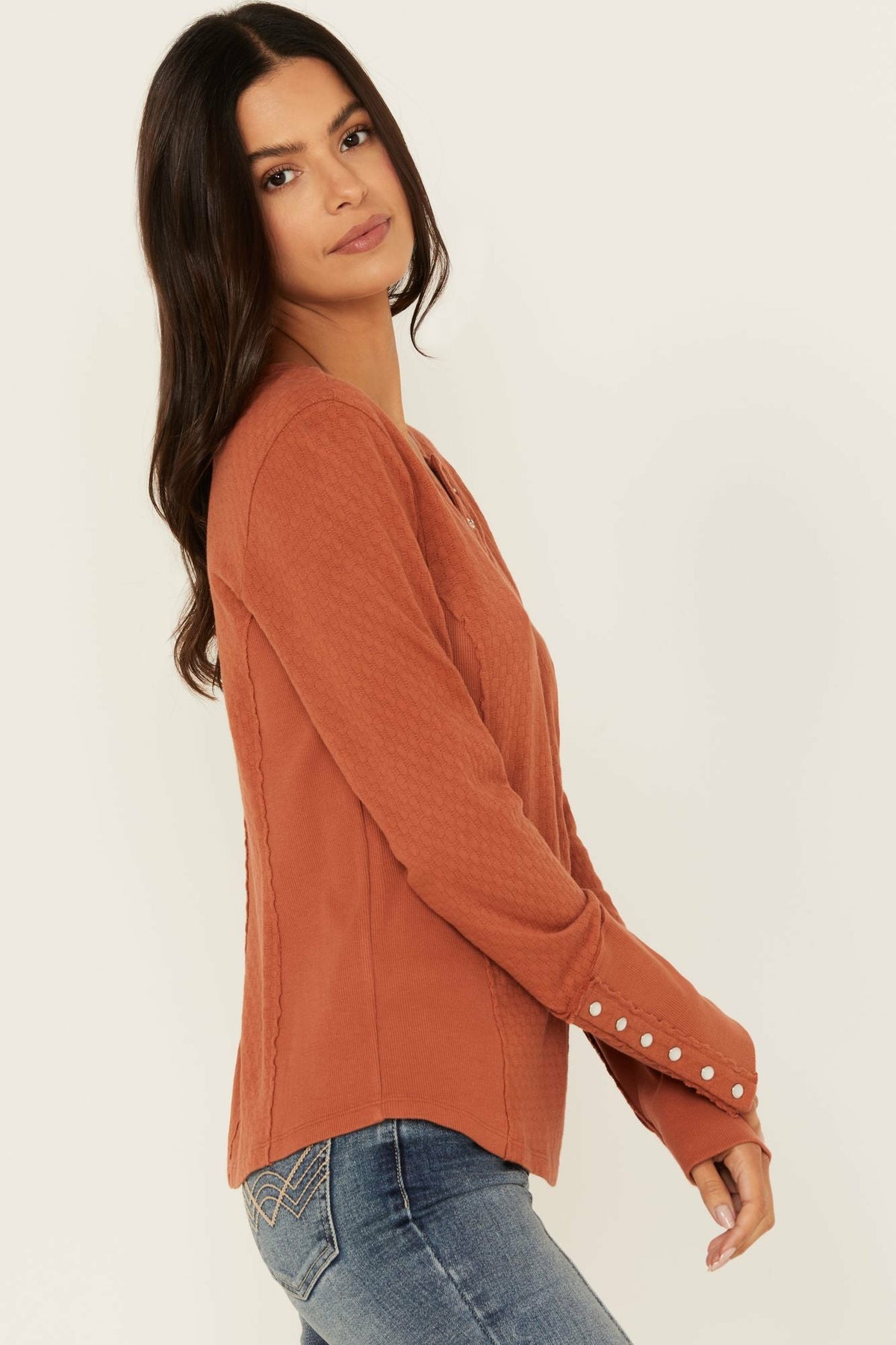 Women Pearl Knit Henley Shirt | Idyllwind