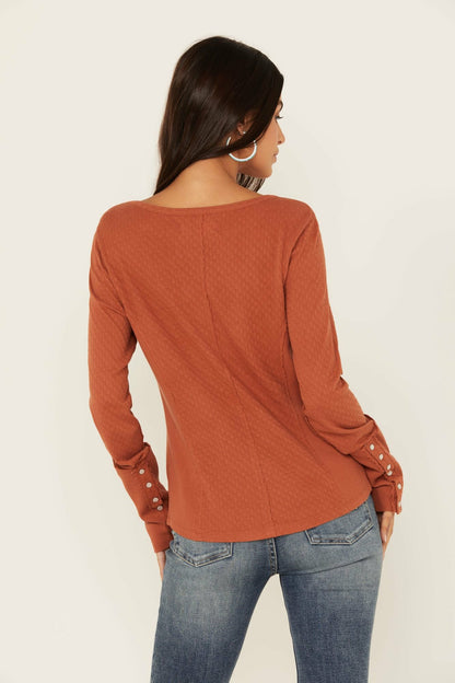 Women Pearl Knit Henley Shirt | Idyllwind