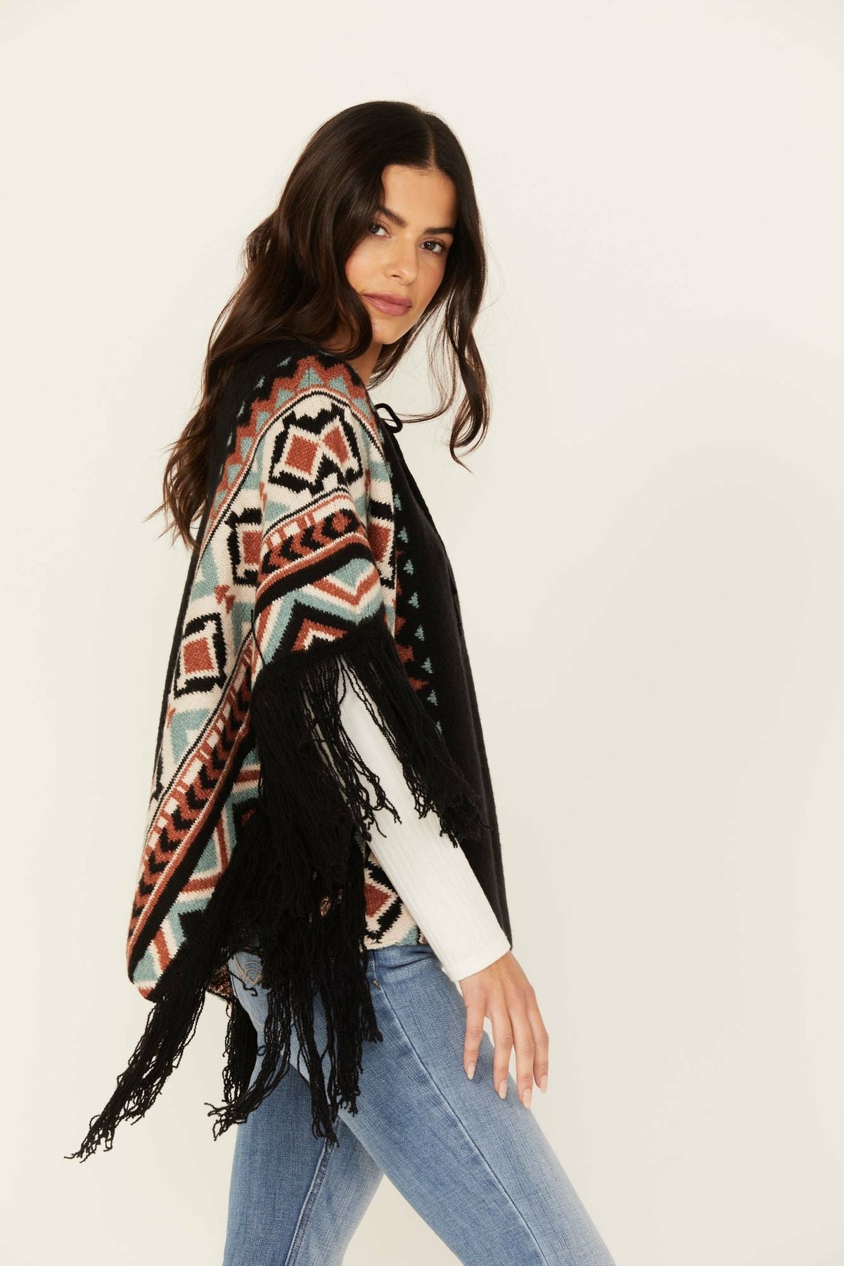 Women Alma Southwestern Poncho Sweater | Idyllwind