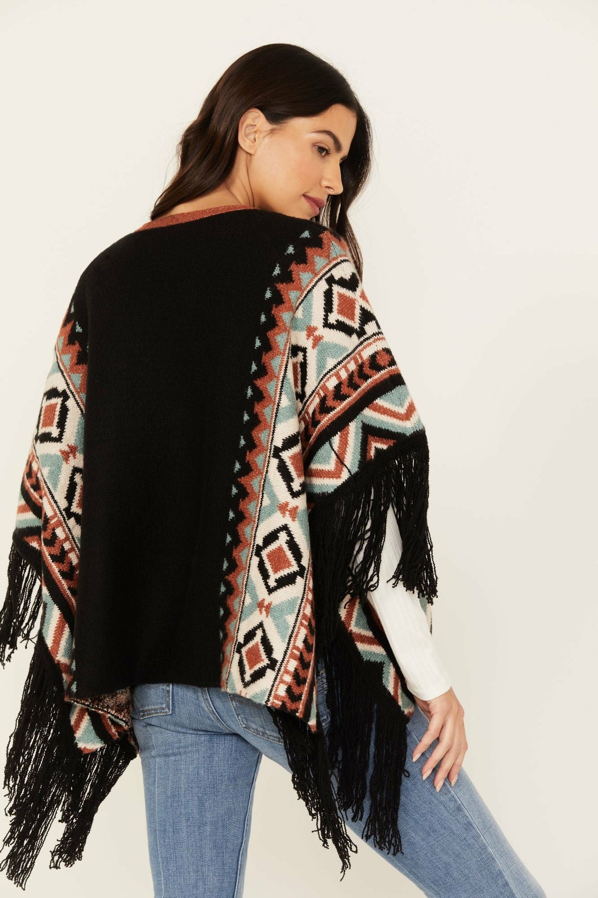 Women Alma Southwestern Poncho Sweater | Idyllwind