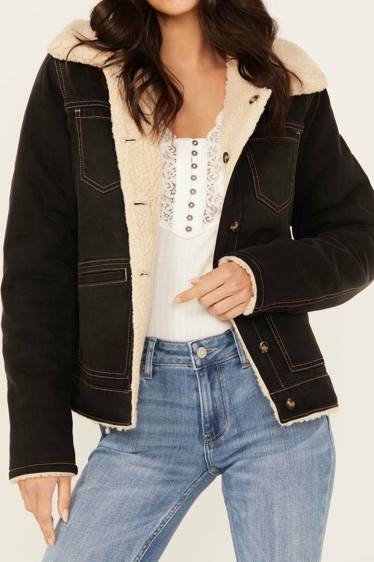 Women Blackburn Reversible Denim Sherpa Jacket | Idyllwind