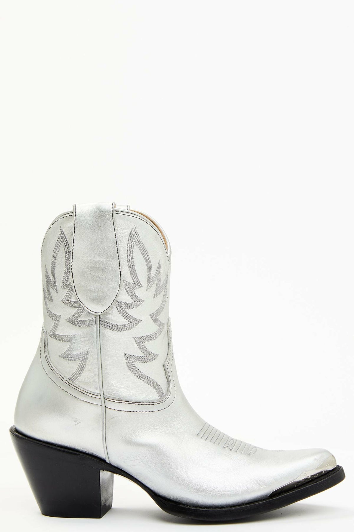 Women Wheels Silver Leather Western Booties - Round Toe | Idyllwind