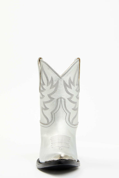 Women Wheels Silver Leather Western Booties - Round Toe | Idyllwind