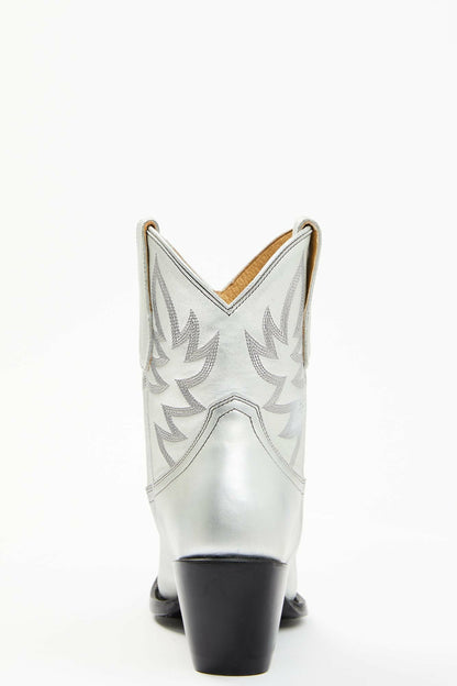 Women Wheels Silver Leather Western Booties - Round Toe | Idyllwind