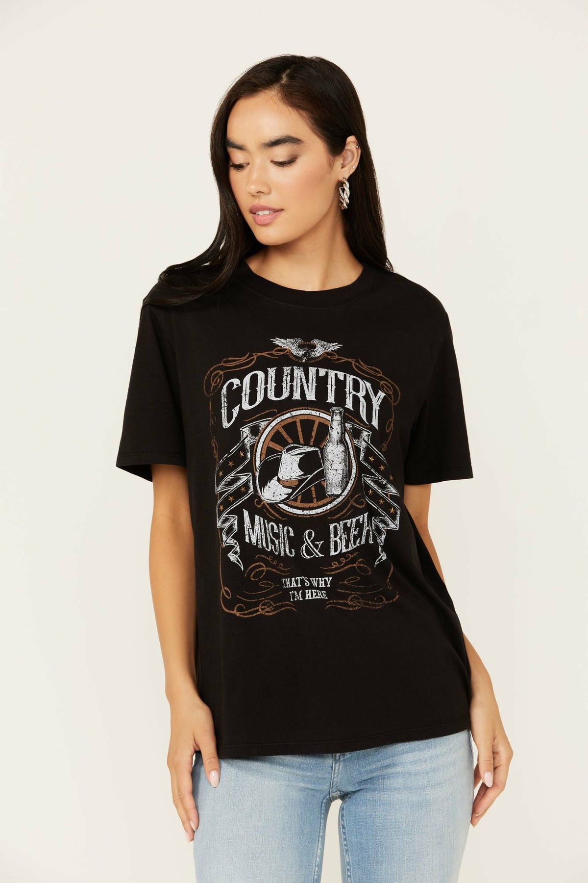 Women Helen Country Music and Beer Short Sleeve Graphic Tee | Idyllwind