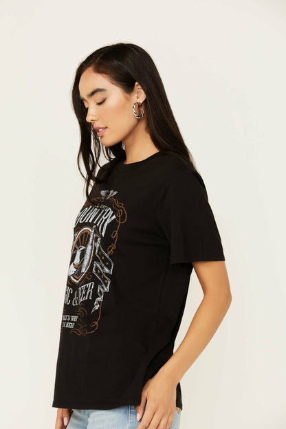 Women Helen Country Music and Beer Short Sleeve Graphic Tee | Idyllwind