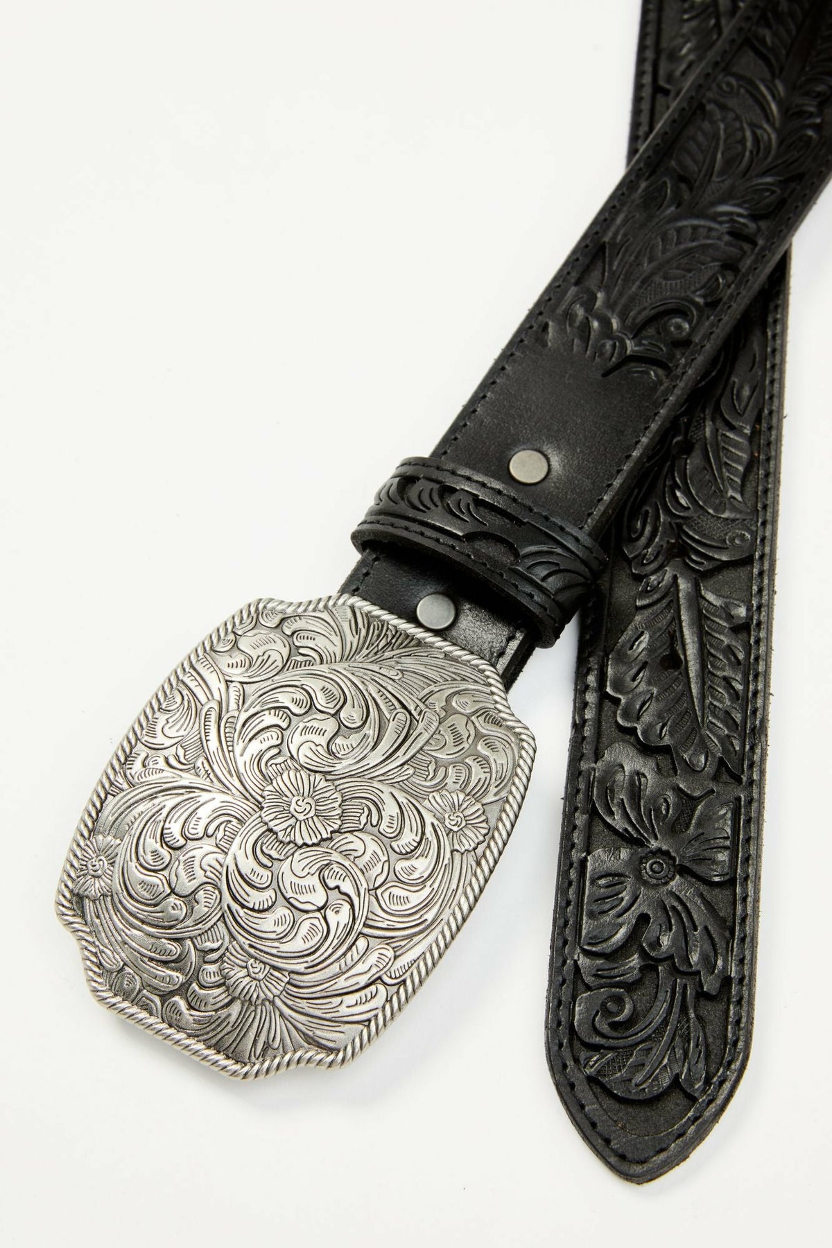 Women Westerly Drive Black Tooled Belt | Idyllwind
