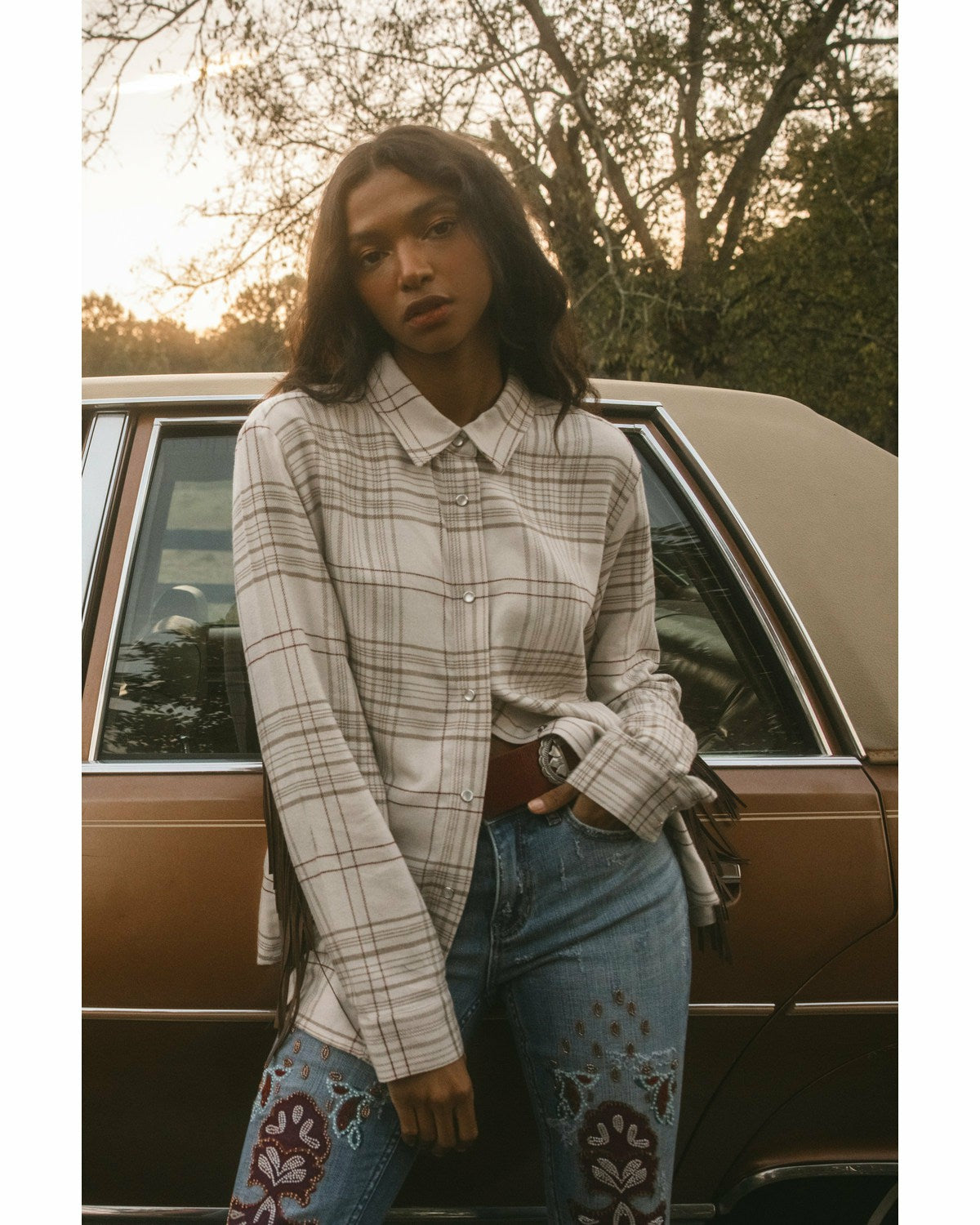 Women Kingfish Fringe Flannel Shirt | Idyllwind