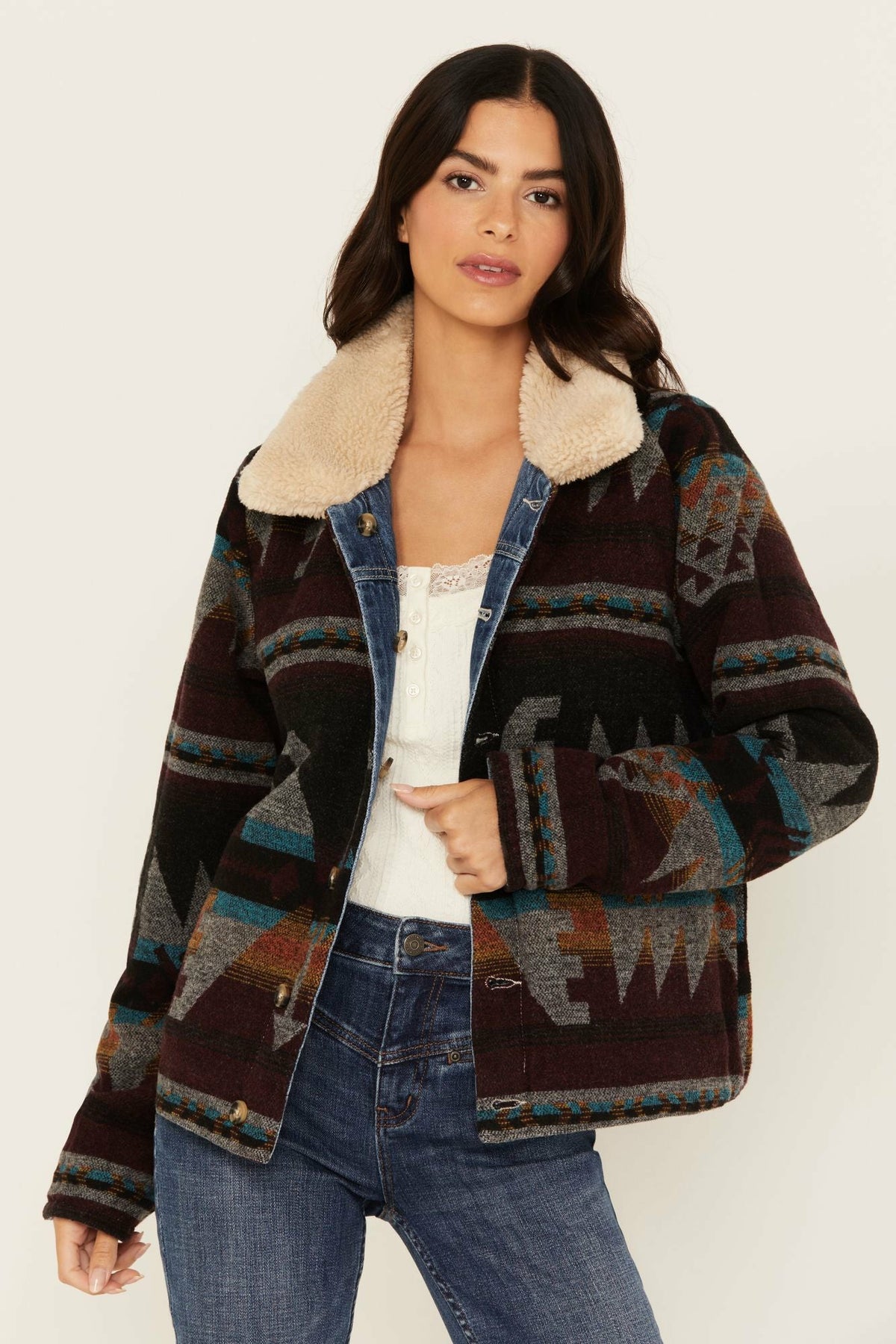 Women Alcott Reversible Denim / Blanket Jacket | Idyllwind