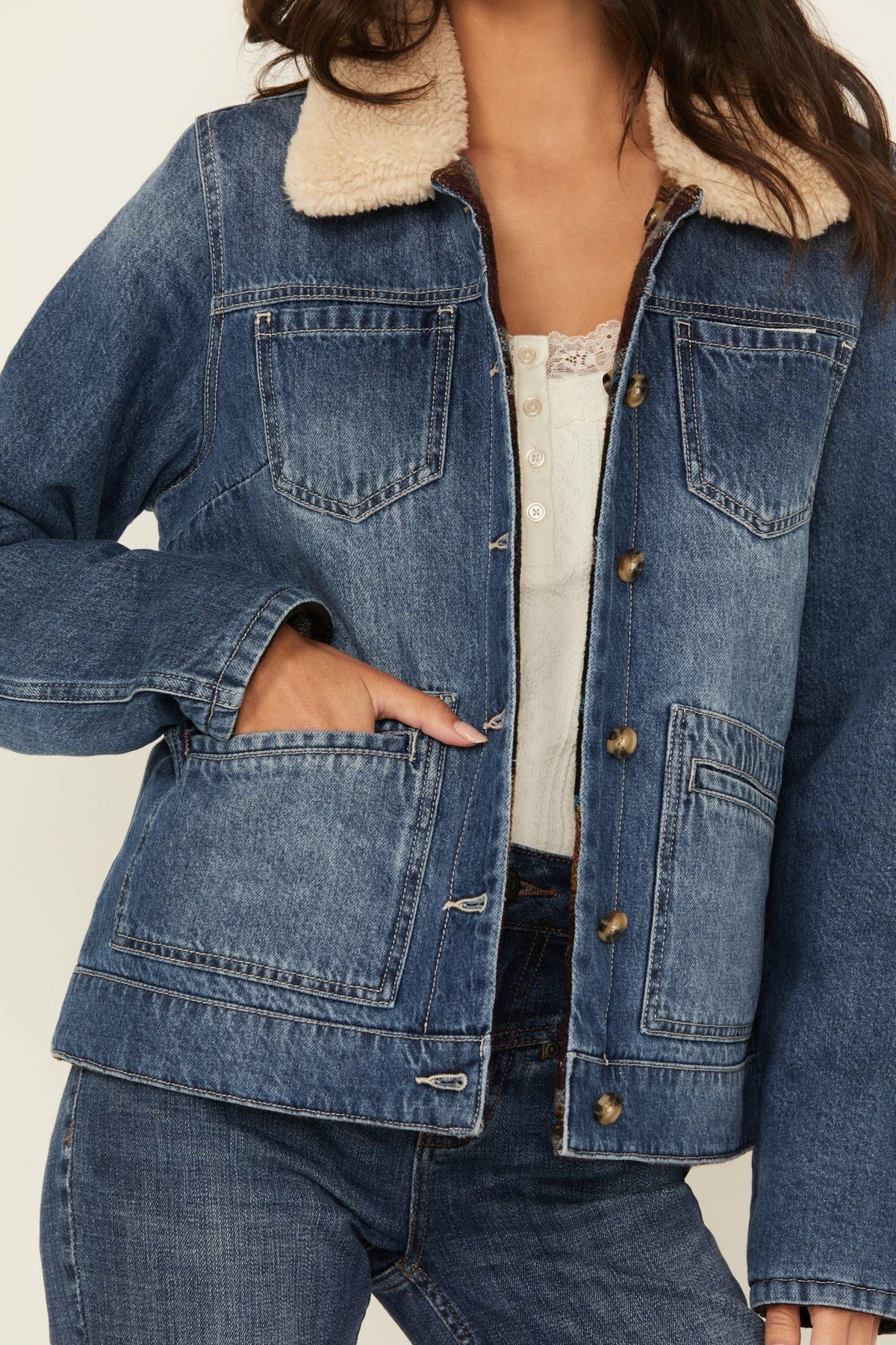 Women Alcott Reversible Denim / Blanket Jacket | Idyllwind